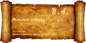 Muszka Adony névjegykártya